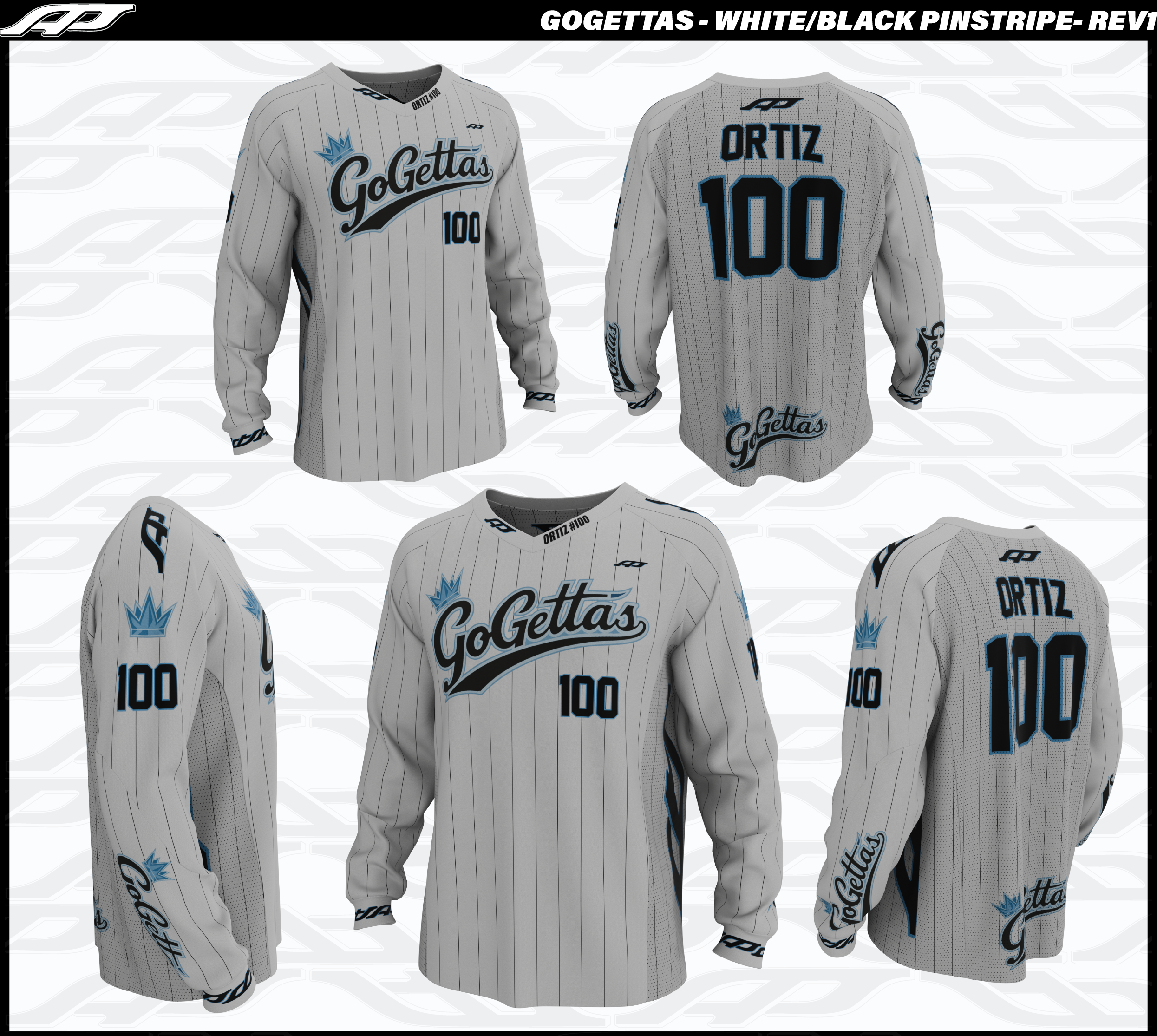 GOGETTAS - Jersey (White Pinstripe)