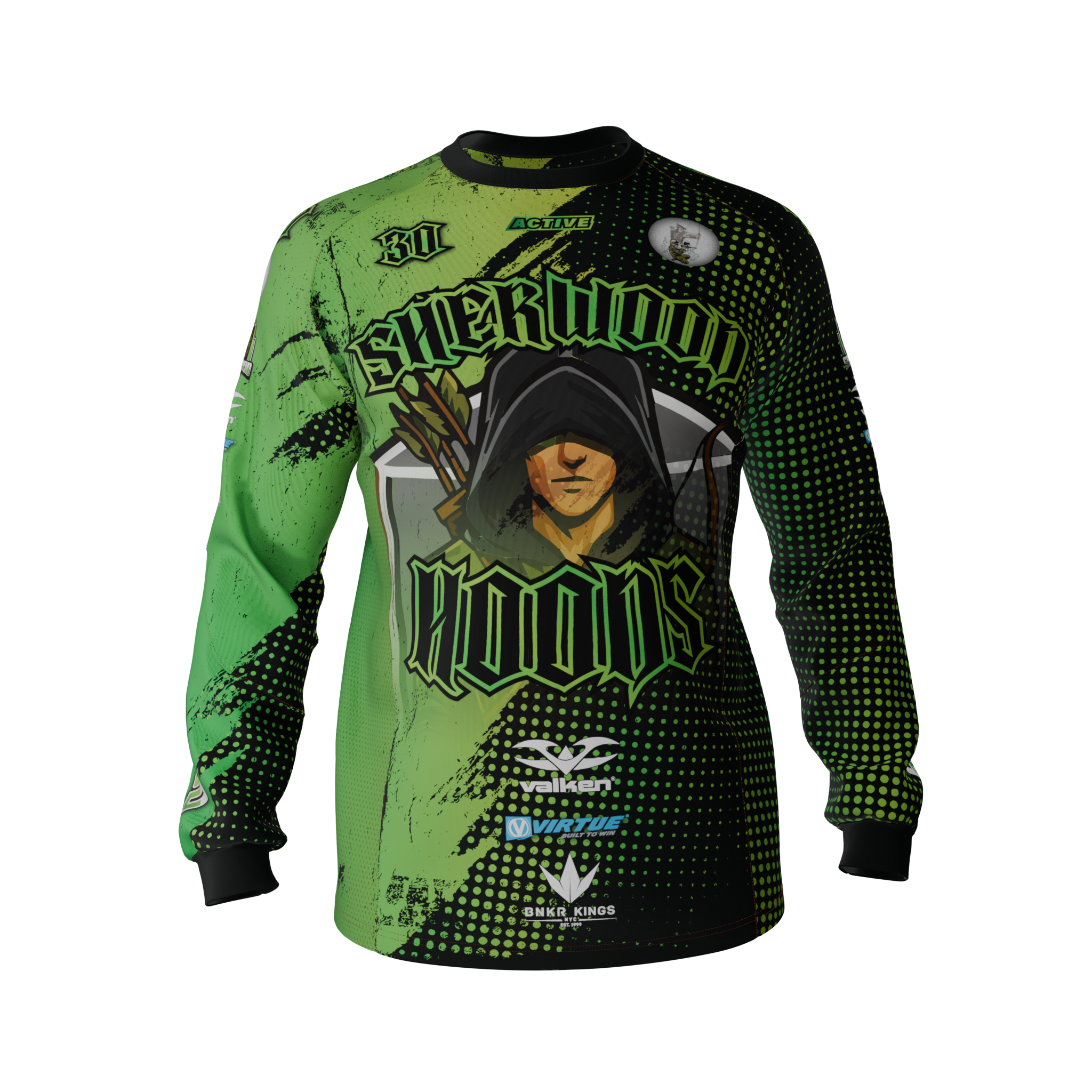 Sherwood Hoods - Jersey - Home (Black/Green)