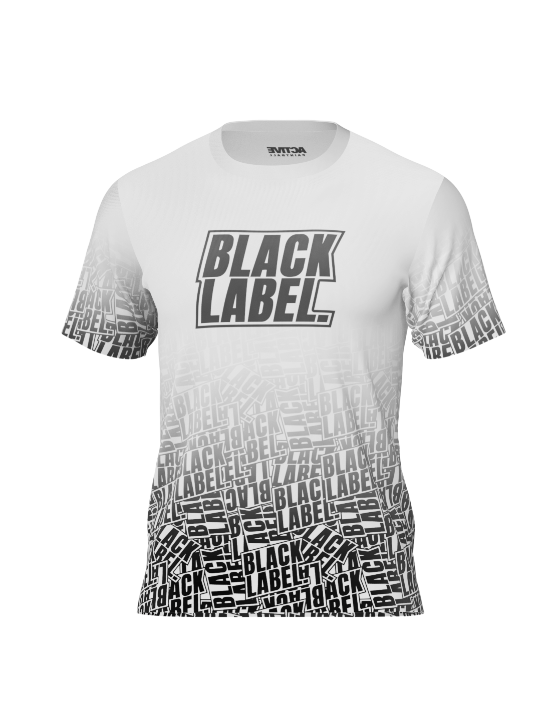 Black Label - Dry Fit T-Shirt - White Black Fade