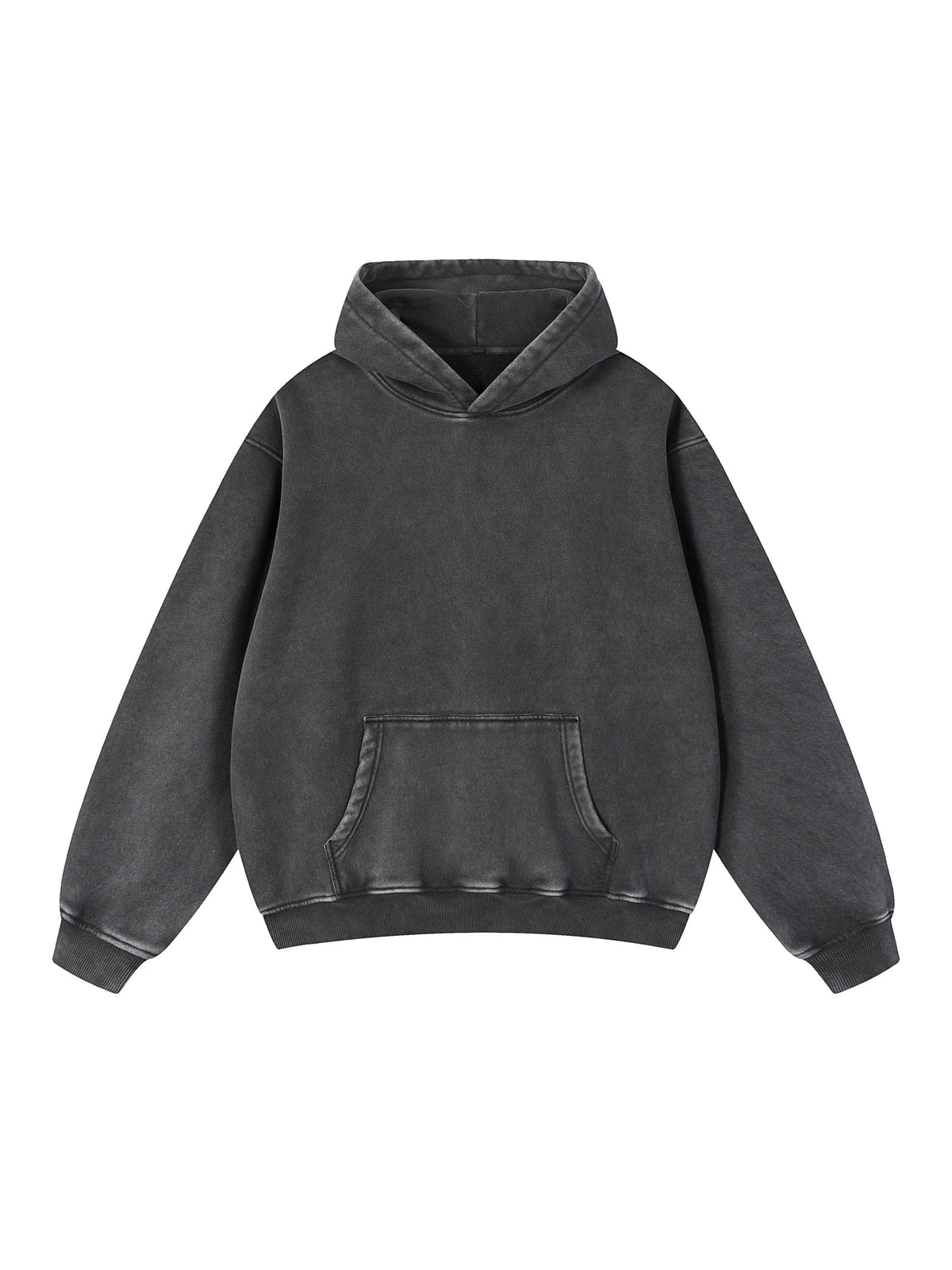 Active Paintball Custom Snow Wash Fleece Hoodie in snow-washed black, front