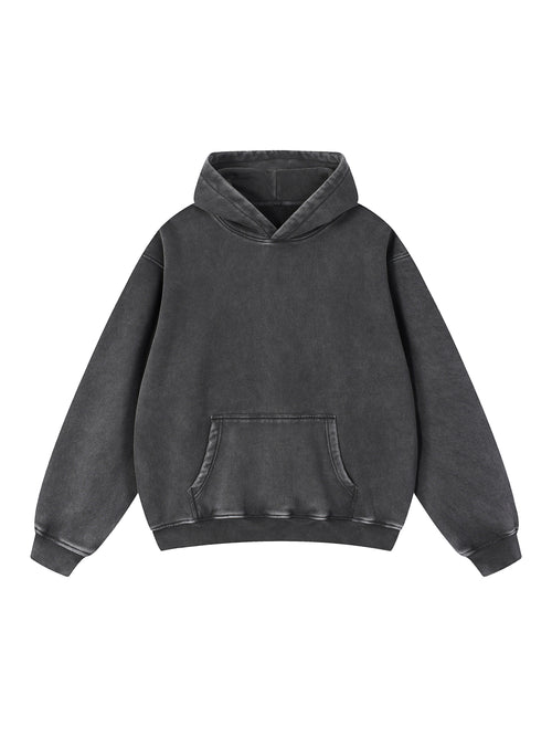 Active Paintball Custom Snow Wash Fleece Hoodie in snow-washed black, front