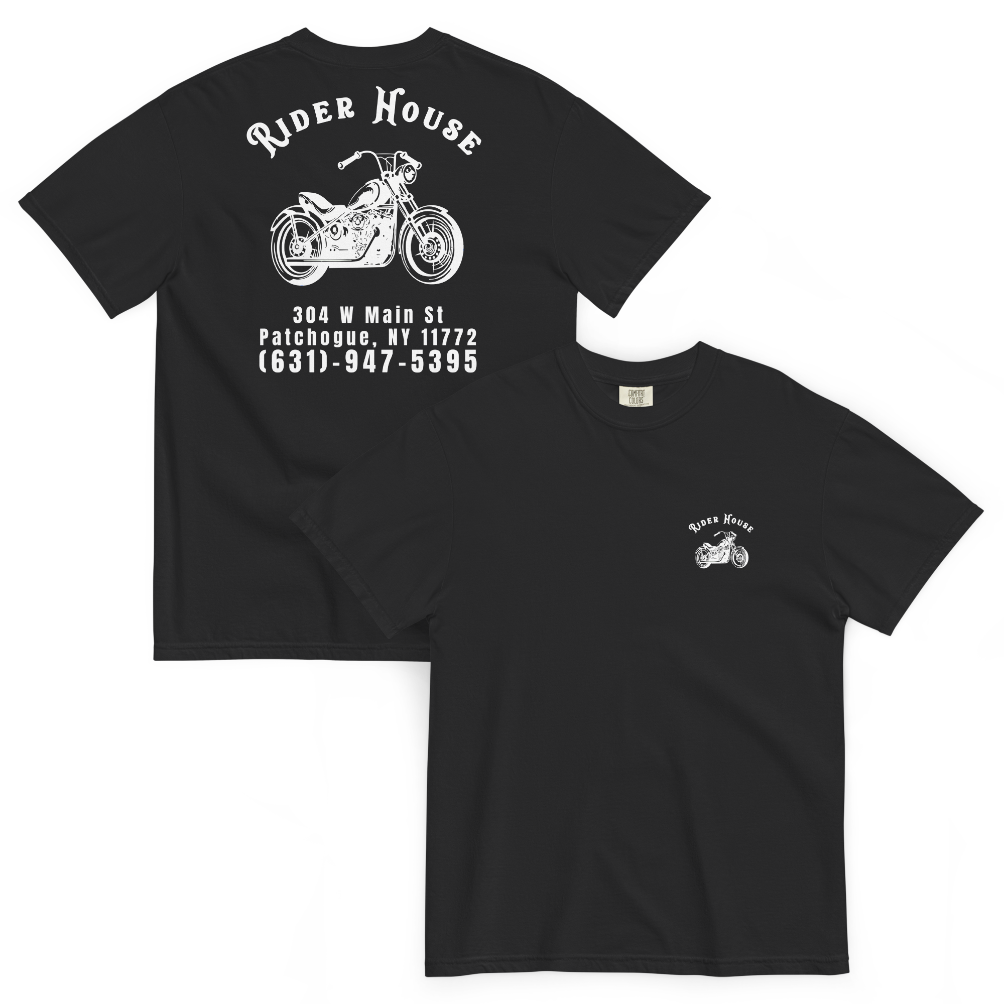 RiderHouse - Shop Tee - 100% Cotton (Black/White)