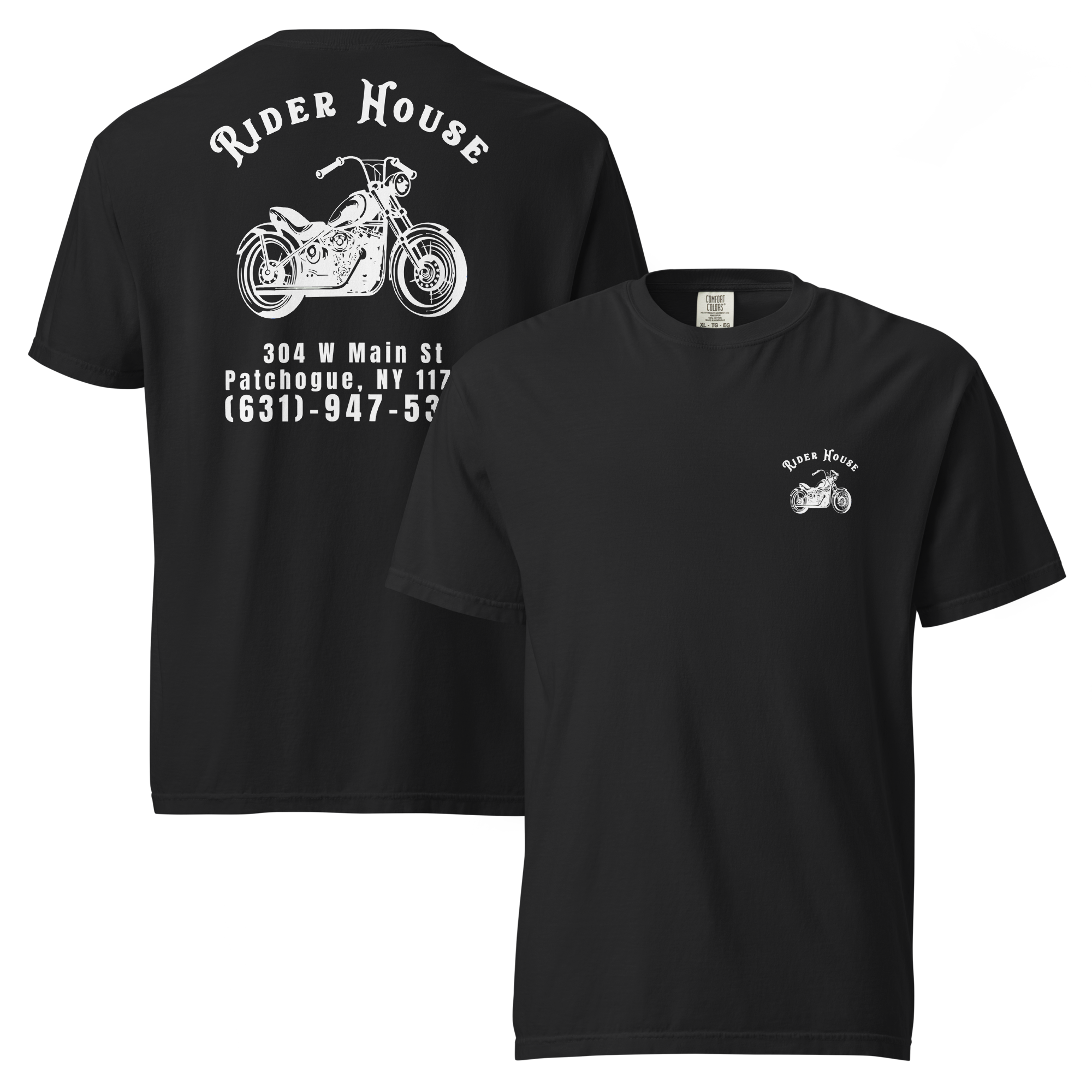 RiderHouse - Shop Tee - 100% Cotton (Black/White)