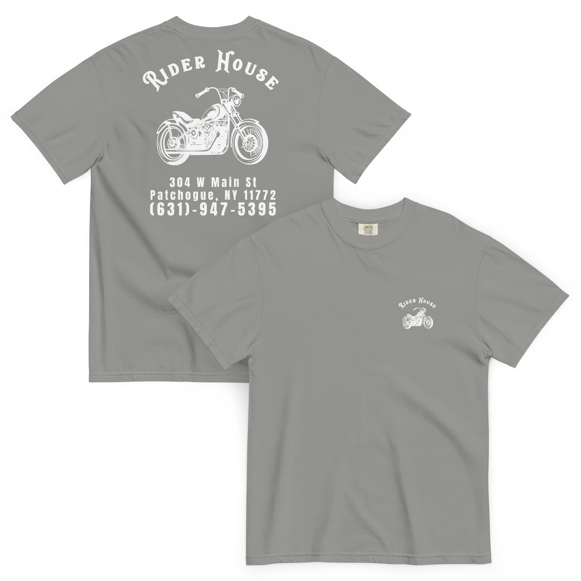 RiderHouse - Shop Tee - 100% Cotton (Grey/White)