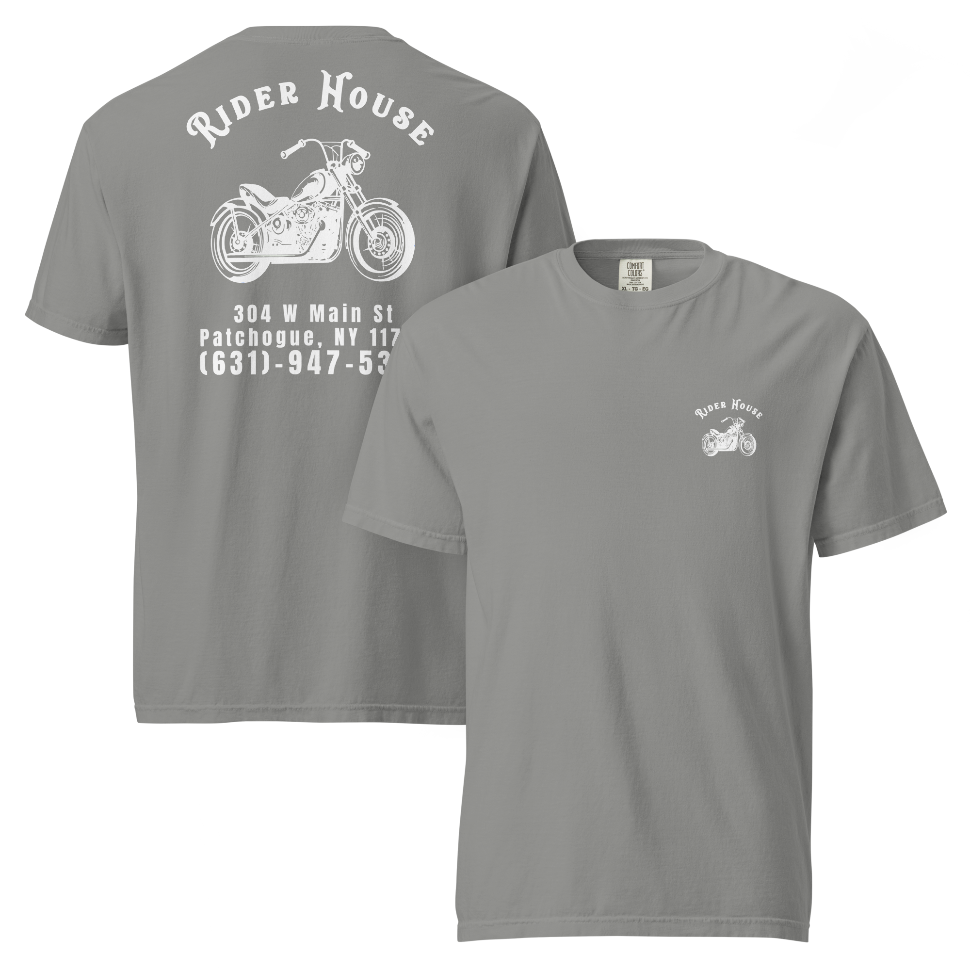 RiderHouse - Shop Tee - 100% Cotton (Grey/White)