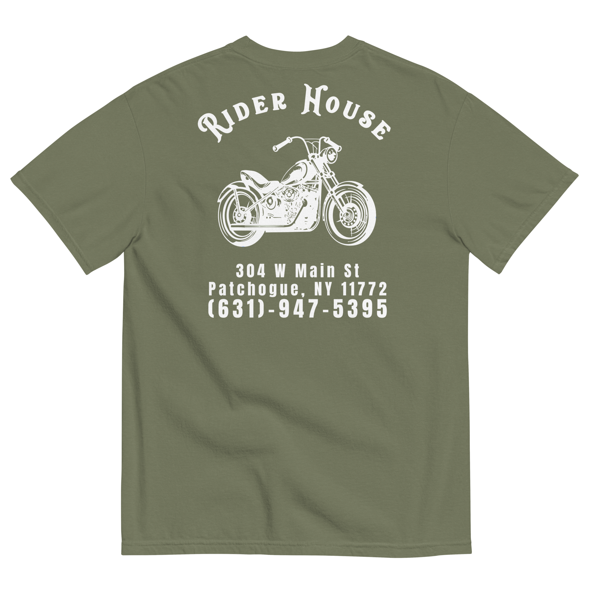 RiderHouse - Shop Tee - 100% Cotton (Olive/White) (Copy)