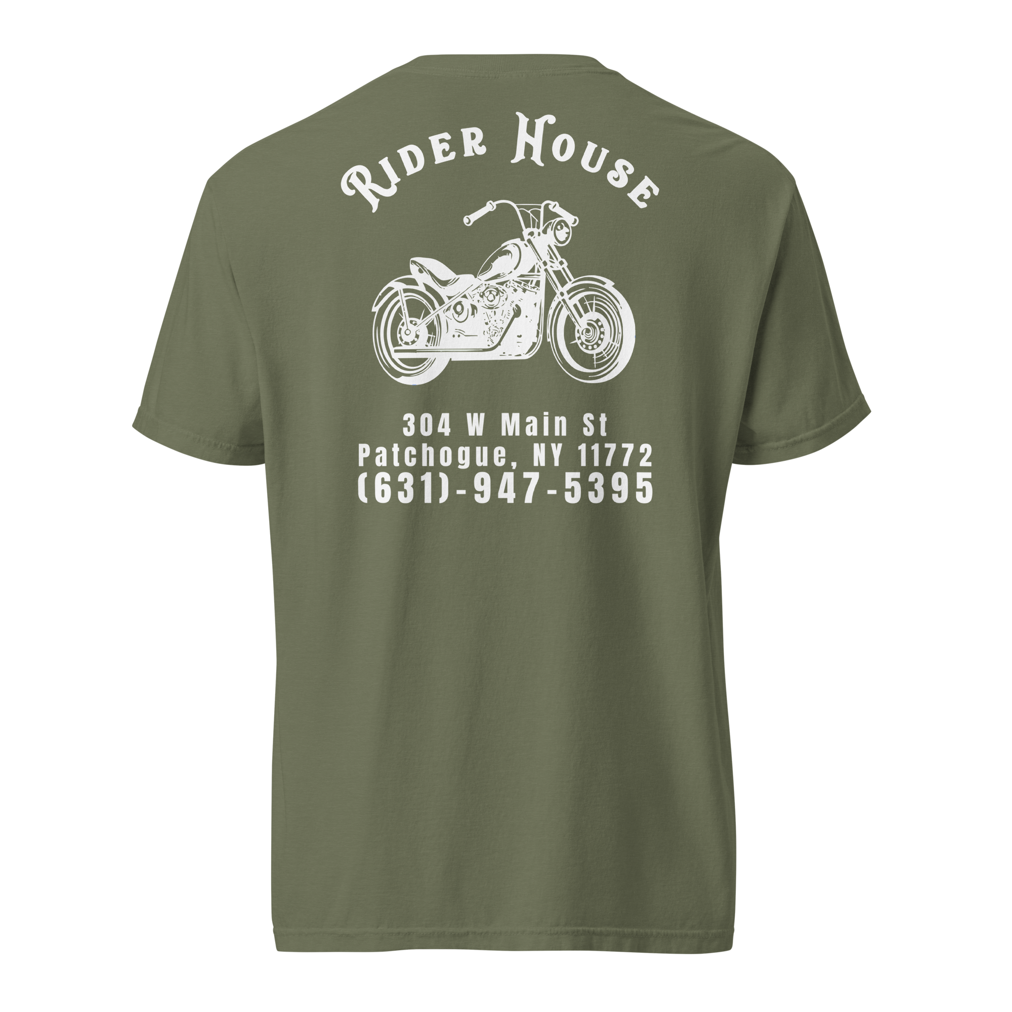 RiderHouse - Shop Tee - 100% Cotton (Olive/White) (Copy)