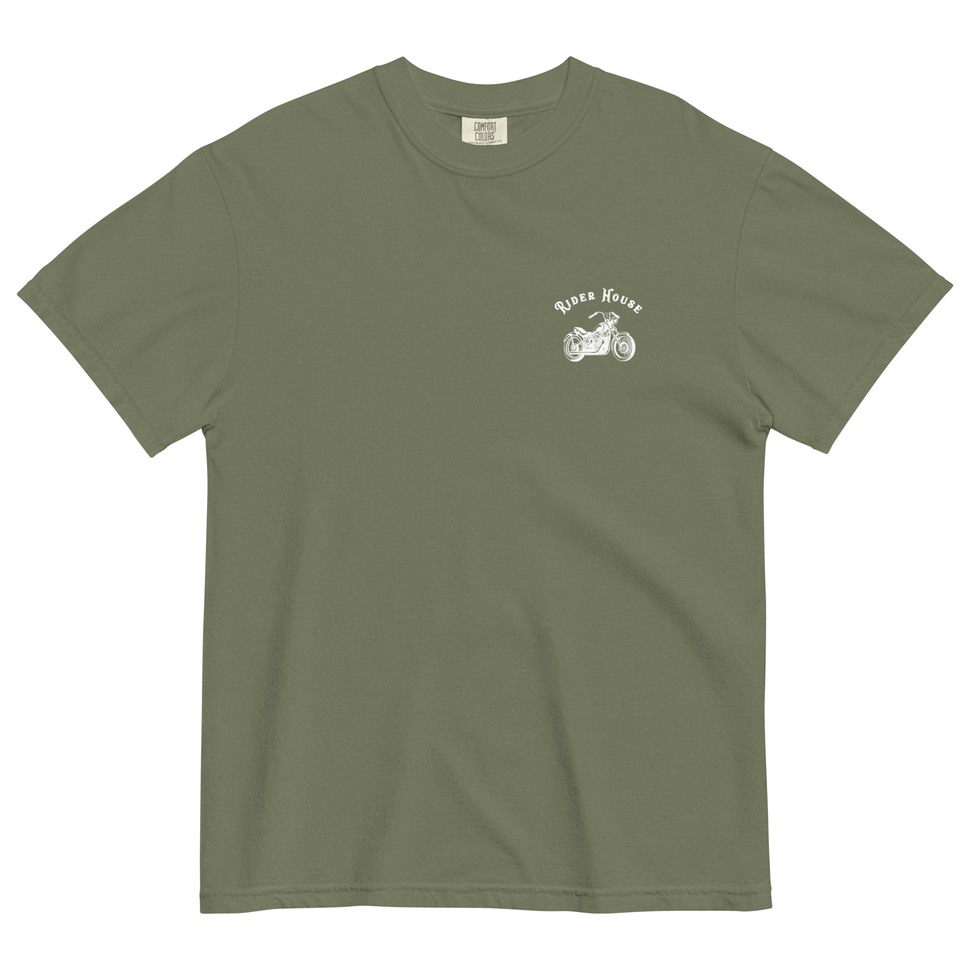 RiderHouse - Shop Tee - 100% Cotton (Olive/White) (Copy)