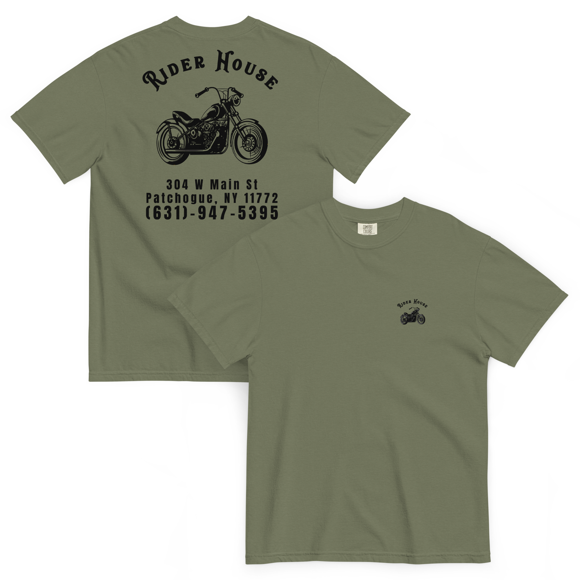 RiderHouse - Shop Tee - 100% Cotton (Olive/Black)