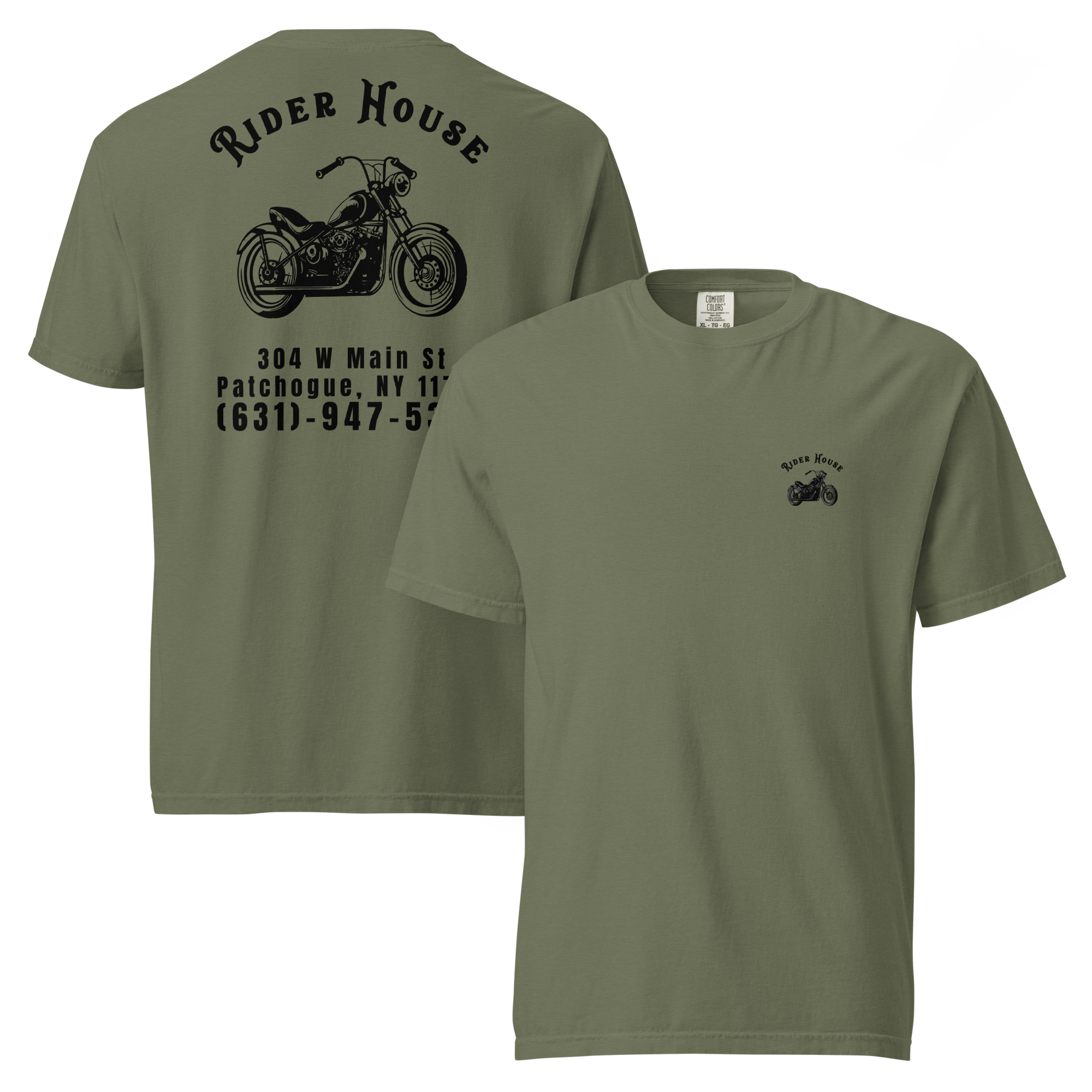 RiderHouse - Shop Tee - 100% Cotton (Olive/Black)