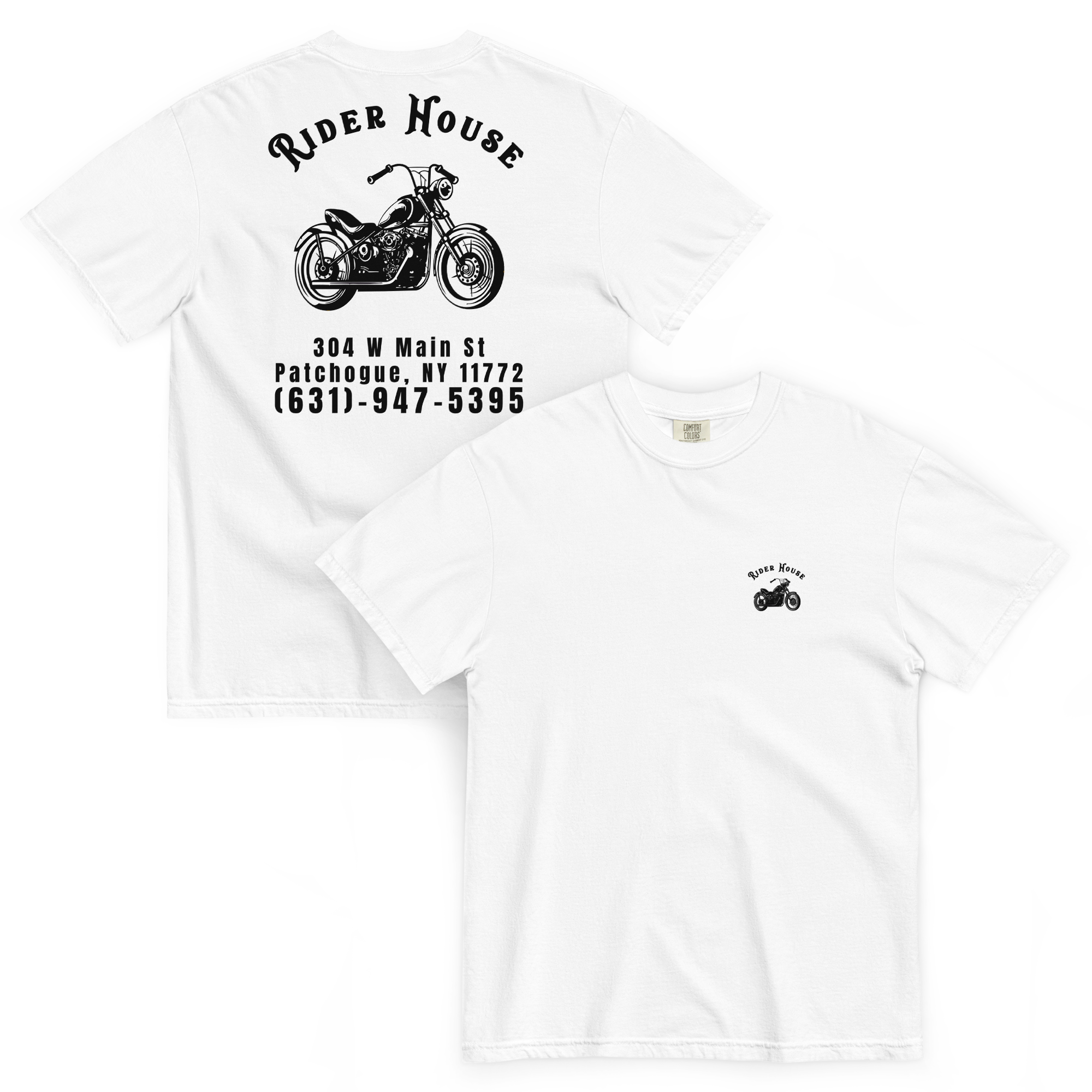 RiderHouse - Shop Tee - 100% Cotton (White/Black)