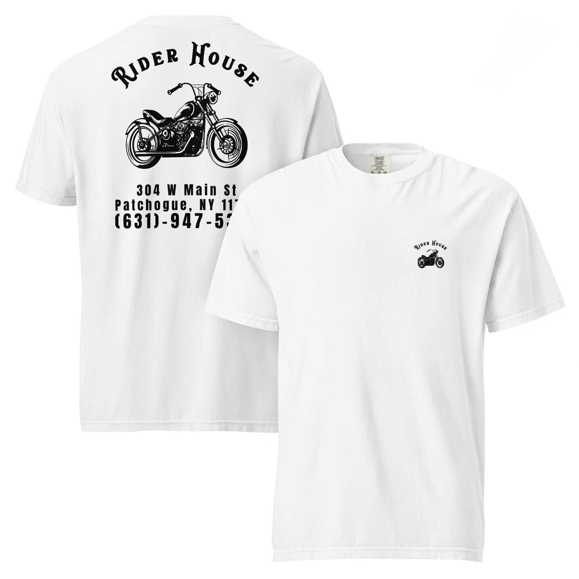 RiderHouse - Shop Tee - 100% Cotton (White/Black)